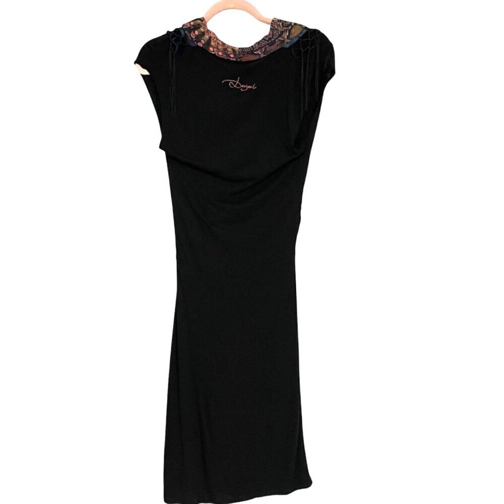 Desigual Shawl with fringe  Neckline Midi Dress - Picture 11 of 15